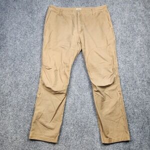 Livsn Flex Canvas Pants Mens 38x30 Brown Chino Stretch Outdoor Hiking Trail